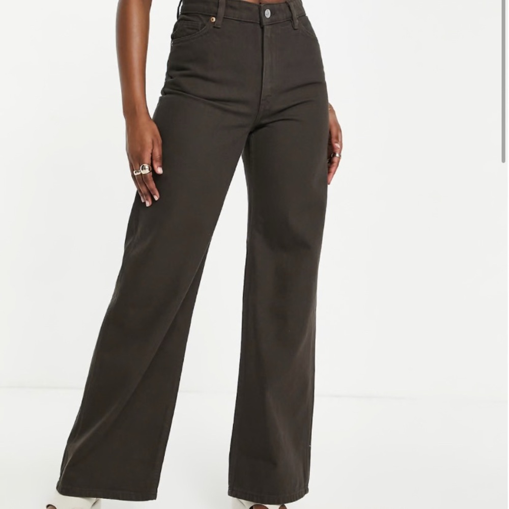 NWOT ASOS Monki Yoko Wide Leg Jeans in Brown